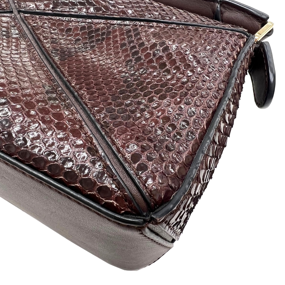 Loewe Puzzle Mini 2WAY Handbag Shoulder Bag Python Brown - Picture 9 of 12